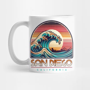 San Diego California Vintage Sunset Mug